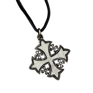 Vintage 900 Silver Jeruselum Cross Religious Necklace